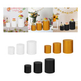 Maxbell 3 Pieces Cylinder Pedestal Cake Stand Round Pedestal for Wedding Anniversary White