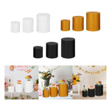 Maxbell 3 Pieces Cylinder Pedestal Cake Stand Round Pedestal for Wedding Anniversary White