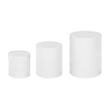 Maxbell 3 Pieces Cylinder Pedestal Cake Stand Round Pedestal for Wedding Anniversary White