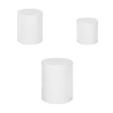 Maxbell 3 Pieces Cylinder Pedestal Cake Stand Round Pedestal for Wedding Anniversary White