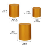 Maxbell 3 Pieces Cylinder Pedestal Cake Stand Round Pedestal for Wedding Anniversary Gold
