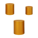 Maxbell 3 Pieces Cylinder Pedestal Cake Stand Round Pedestal for Wedding Anniversary Gold