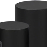 Maxbell 3 Pieces Cylinder Pedestal Cake Stand Round Pedestal for Wedding Anniversary Black
