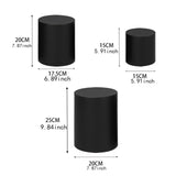Maxbell 3 Pieces Cylinder Pedestal Cake Stand Round Pedestal for Wedding Anniversary Black
