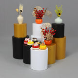 Maxbell 3 Pieces Cylinder Pedestal Cake Stand Round Pedestal for Wedding Anniversary Black