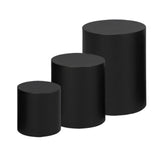 Maxbell 3 Pieces Cylinder Pedestal Cake Stand Round Pedestal for Wedding Anniversary Black
