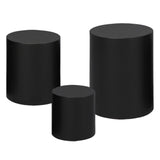 Maxbell 3 Pieces Cylinder Pedestal Cake Stand Round Pedestal for Wedding Anniversary Black