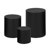 Maxbell 3 Pieces Cylinder Pedestal Cake Stand Round Pedestal for Wedding Anniversary Black