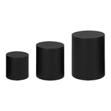 Maxbell 3 Pieces Cylinder Pedestal Cake Stand Round Pedestal for Wedding Anniversary Black