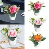 Maxbell Artificial Rose Bunch Artificial Flowers Potted for Gift Wedding Anniversary Rose Red