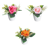 Maxbell Artificial Rose Bunch Artificial Flowers Potted for Gift Wedding Anniversary Rose Red