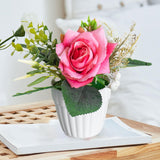 Maxbell Artificial Rose Bunch Artificial Flowers Potted for Gift Wedding Anniversary Rose Red