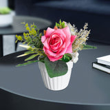 Maxbell Artificial Rose Bunch Artificial Flowers Potted for Gift Wedding Anniversary Rose Red
