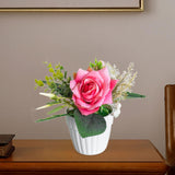 Maxbell Artificial Rose Bunch Artificial Flowers Potted for Gift Wedding Anniversary Rose Red