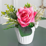 Maxbell Artificial Rose Bunch Artificial Flowers Potted for Gift Wedding Anniversary Rose Red