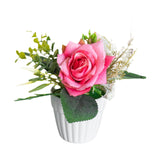 Maxbell Artificial Rose Bunch Artificial Flowers Potted for Gift Wedding Anniversary Rose Red