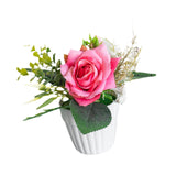 Maxbell Artificial Rose Bunch Artificial Flowers Potted for Gift Wedding Anniversary Rose Red