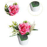 Maxbell Artificial Rose Bunch Artificial Flowers Potted for Gift Wedding Anniversary Rose Red