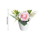 Maxbell Artificial Rose Bunch Artificial Flowers Potted for Gift Wedding Anniversary Pink