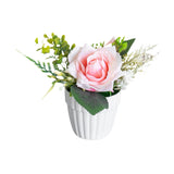 Maxbell Artificial Rose Bunch Artificial Flowers Potted for Gift Wedding Anniversary Pink