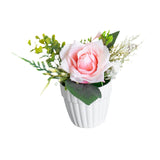 Maxbell Artificial Rose Bunch Artificial Flowers Potted for Gift Wedding Anniversary Pink