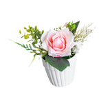 Maxbell Artificial Rose Bunch Artificial Flowers Potted for Gift Wedding Anniversary Pink