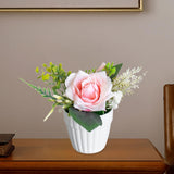 Maxbell Artificial Rose Bunch Artificial Flowers Potted for Gift Wedding Anniversary Pink