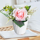 Maxbell Artificial Rose Bunch Artificial Flowers Potted for Gift Wedding Anniversary Pink