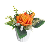 Maxbell Artificial Rose Bunch Artificial Flowers Potted for Gift Wedding Anniversary Orange