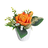 Maxbell Artificial Rose Bunch Artificial Flowers Potted for Gift Wedding Anniversary Orange