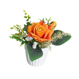 Maxbell Artificial Rose Bunch Artificial Flowers Potted for Gift Wedding Anniversary Orange