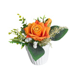 Maxbell Artificial Rose Bunch Artificial Flowers Potted for Gift Wedding Anniversary Orange