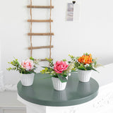 Maxbell Artificial Rose Bunch Artificial Flowers Potted for Gift Wedding Anniversary Orange