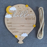 Maxbell Newborn Announcement Sign Keepsake Photography Props Birth Baby Name Plaques White