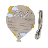 Maxbell Newborn Announcement Sign Keepsake Photography Props Birth Baby Name Plaques White