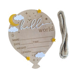 Maxbell Newborn Announcement Sign Keepsake Photography Props Birth Baby Name Plaques White