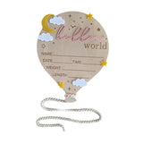 Maxbell Newborn Announcement Sign Keepsake Photography Props Birth Baby Name Plaques Pink