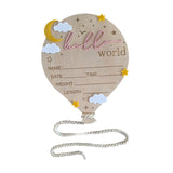 Maxbell Newborn Announcement Sign Keepsake Photography Props Birth Baby Name Plaques Pink