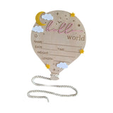 Maxbell Newborn Announcement Sign Keepsake Photography Props Birth Baby Name Plaques Pink