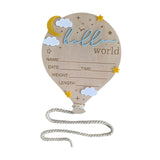 Maxbell Newborn Announcement Sign Keepsake Photography Props Birth Baby Name Plaques Blue