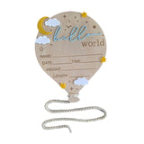 Maxbell Newborn Announcement Sign Keepsake Photography Props Birth Baby Name Plaques Blue