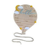 Maxbell Newborn Announcement Sign Keepsake Photography Props Birth Baby Name Plaques Blue