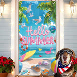 Maxbell Beach Party Decorations Door Cover Photo Backdrop for Birthday Festival Pool