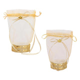 Maxbell 2Pcs Wedding Candy Bags Portable Gift Bags for Celebration Holiday Christmas Round Base