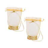 Maxbell 2Pcs Wedding Candy Bags Portable Gift Bags for Celebration Holiday Christmas Round Base