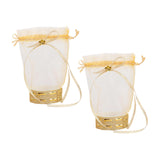 Maxbell 2Pcs Wedding Candy Bags Portable Gift Bags for Celebration Holiday Christmas Round Base