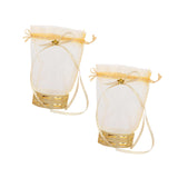 Maxbell 2Pcs Wedding Candy Bags Portable Gift Bags for Celebration Holiday Christmas Round Base