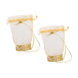 Maxbell 2Pcs Wedding Candy Bags Portable Gift Bags for Celebration Holiday Christmas Round Base