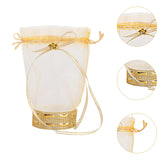 Maxbell 2Pcs Wedding Candy Bags Portable Gift Bags for Celebration Holiday Christmas Round Base