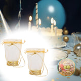 Maxbell 2Pcs Wedding Candy Bags Portable Gift Bags for Celebration Holiday Christmas Round Base